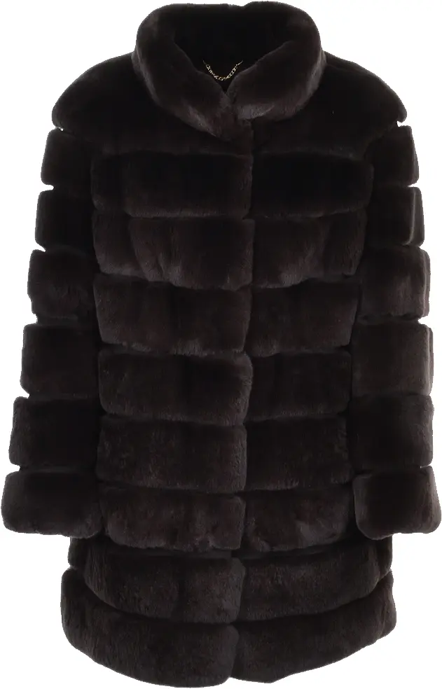 Luxurious Black Fur Coat for Winter