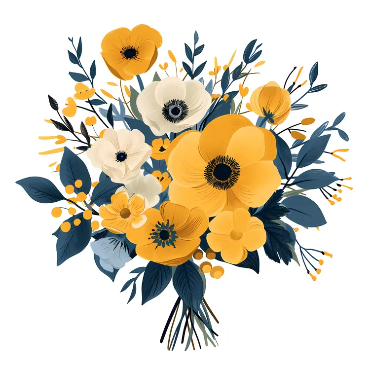 Yellow and White Flower Bouquet