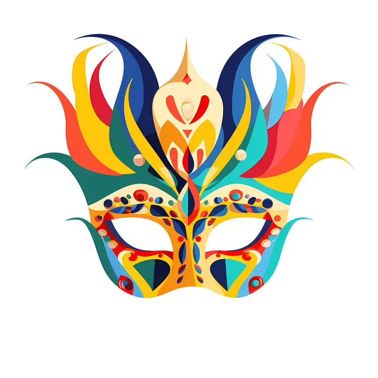Colorful Decorative Mask with Feathers