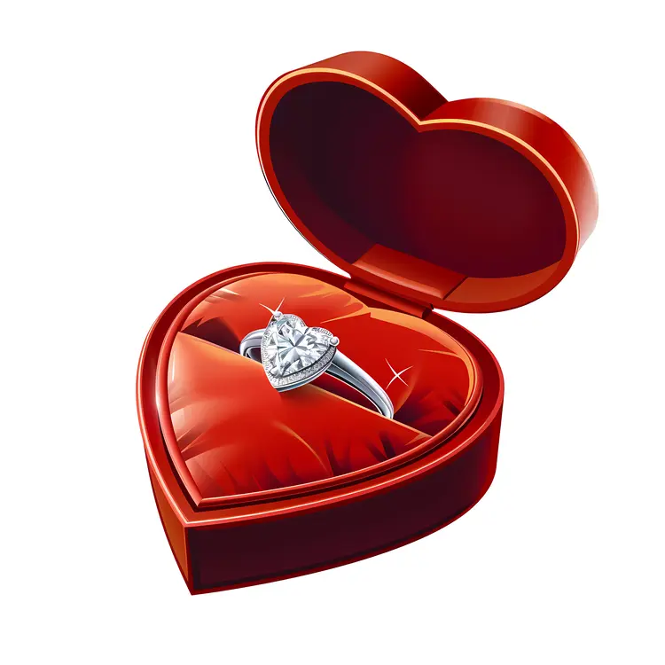 Heart Box with Engagement Ring