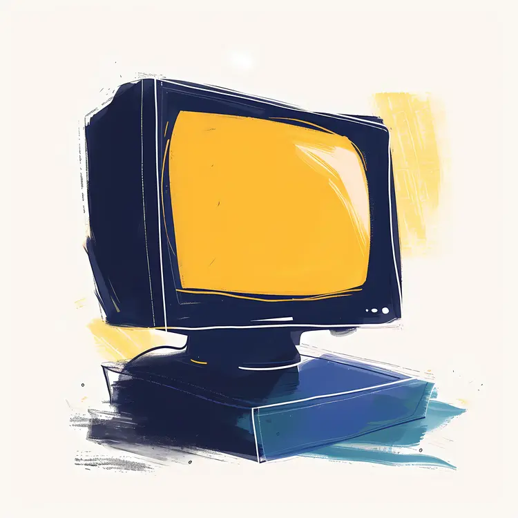 Retro Yellow Screen Computer