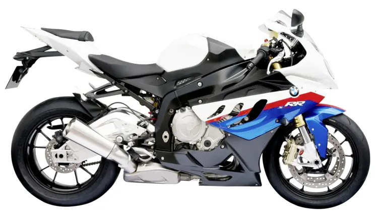 White and Blue Sport Motorcycle for High-Speed Racing