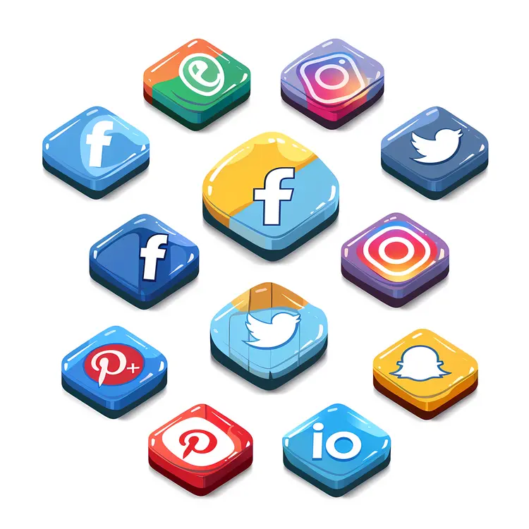 Colorful Social Media Icons