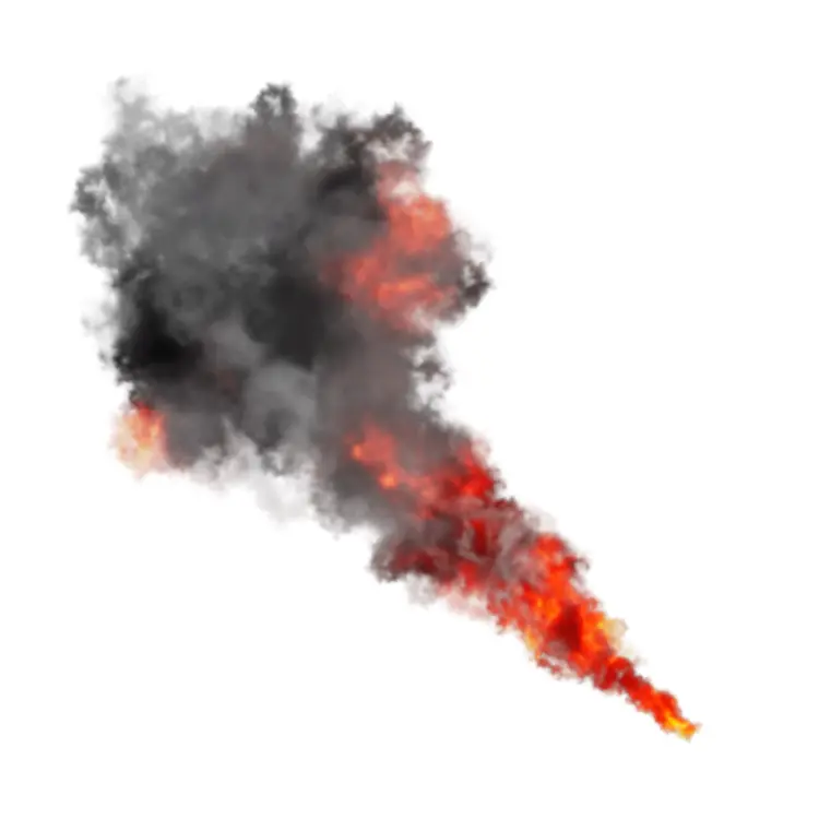Intense Fire and Smoke Explosion