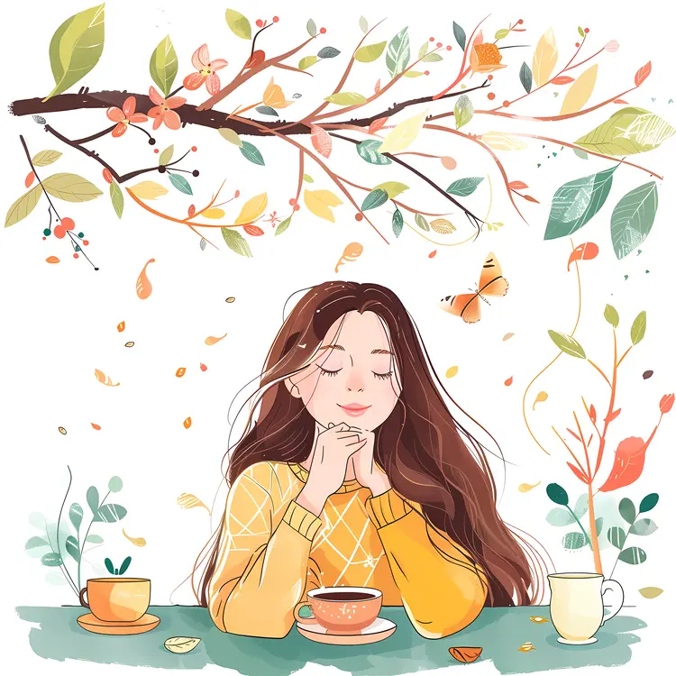 Woman Relaxing with Coffee