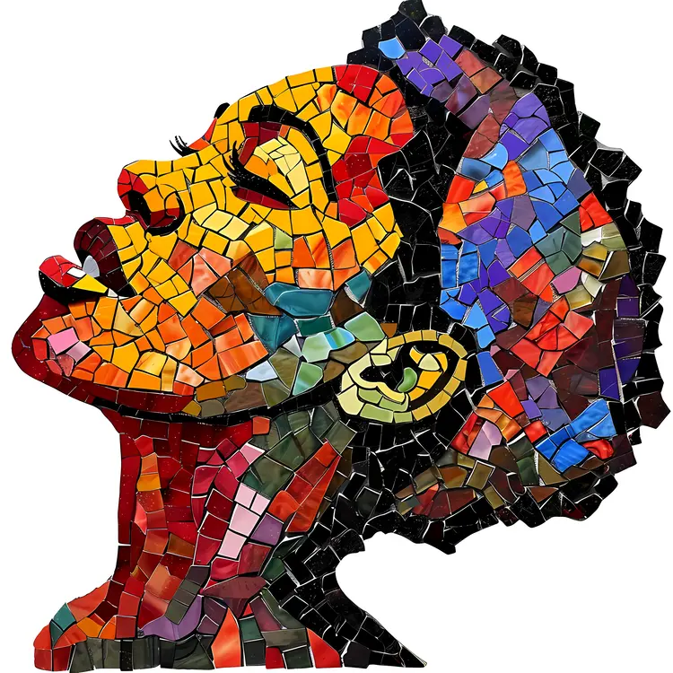 Colorful Mosaic Portrait Art