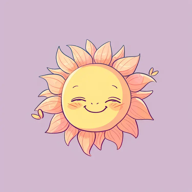 Smiling Sun with Leaves