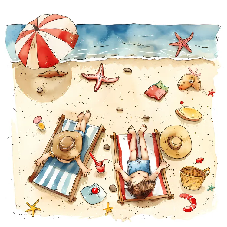 People Relaxing on Beach