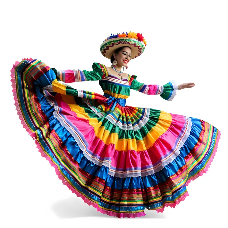 Dancer in Colorful Traditional Dress