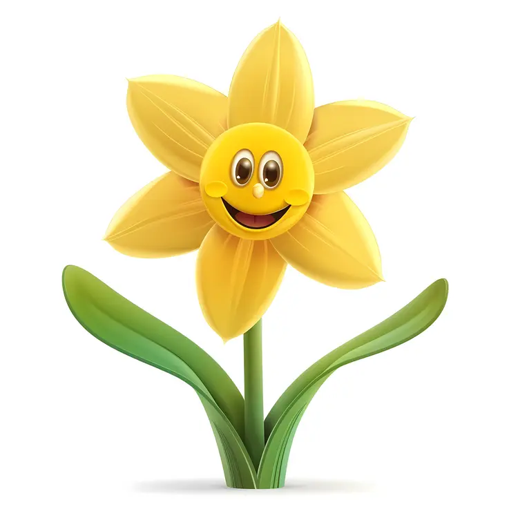 Smiling Yellow Flower Cartoon