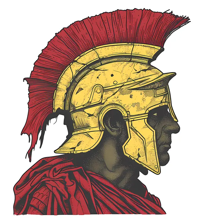 Roman Soldier in Armor Illustration