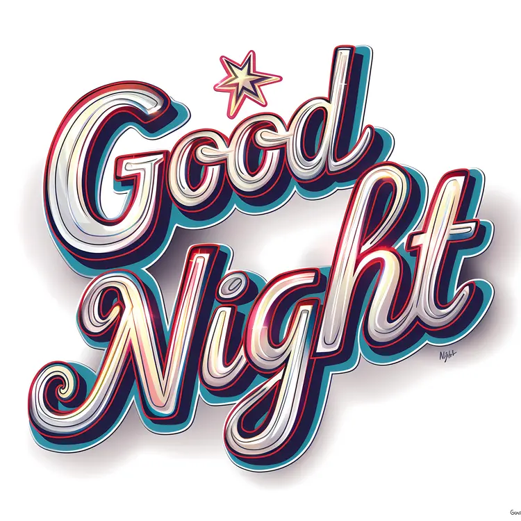 Good Night Retro Text