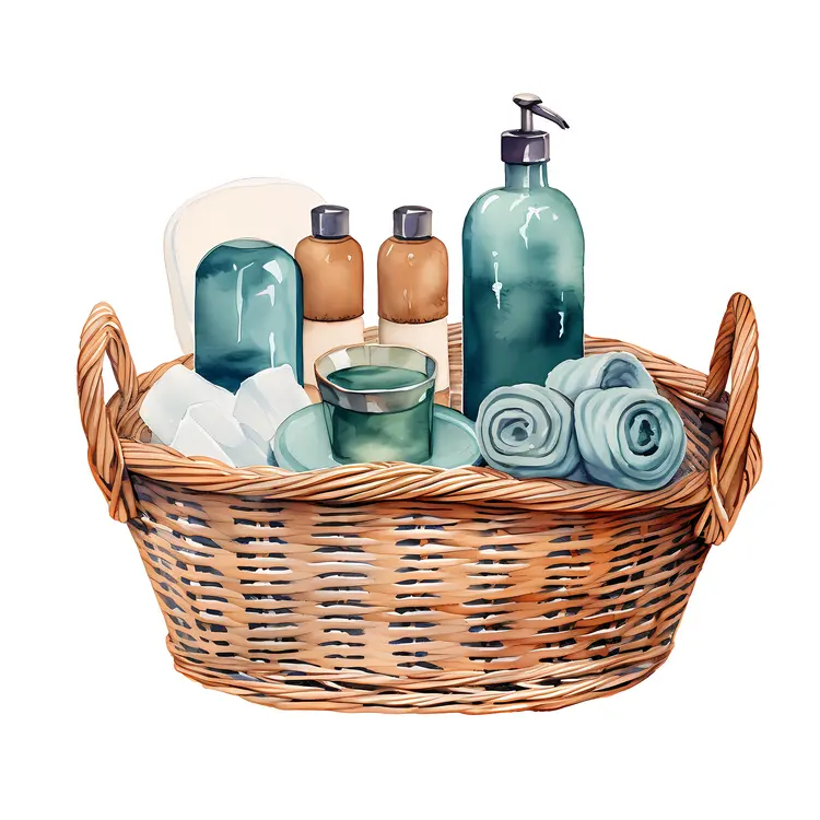 Basket with Toiletries and Towels