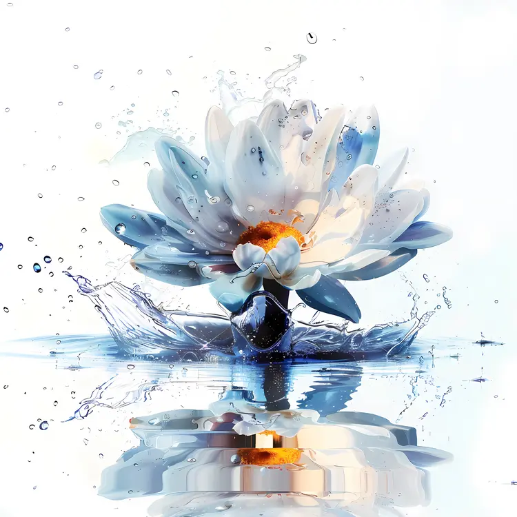 Blooming Water Lily in Water