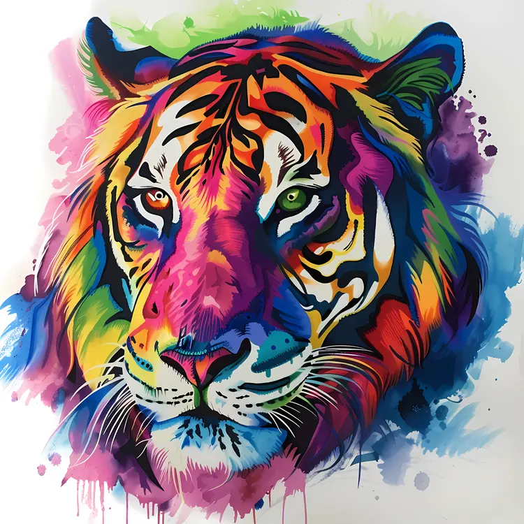 Colorful Tiger Portrait