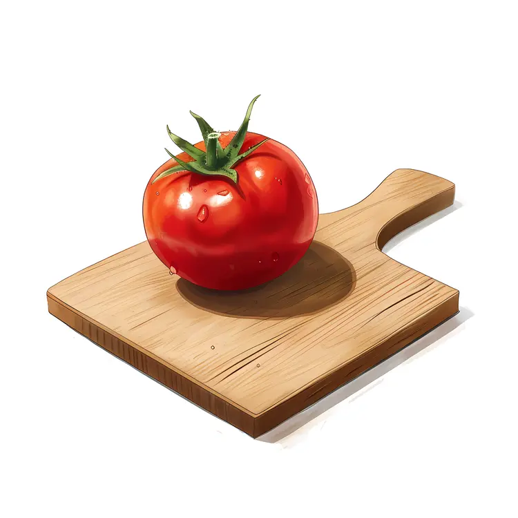Fresh Tomato on Cutting Board