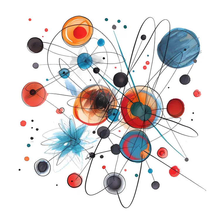 Abstract Molecules Network Illustration