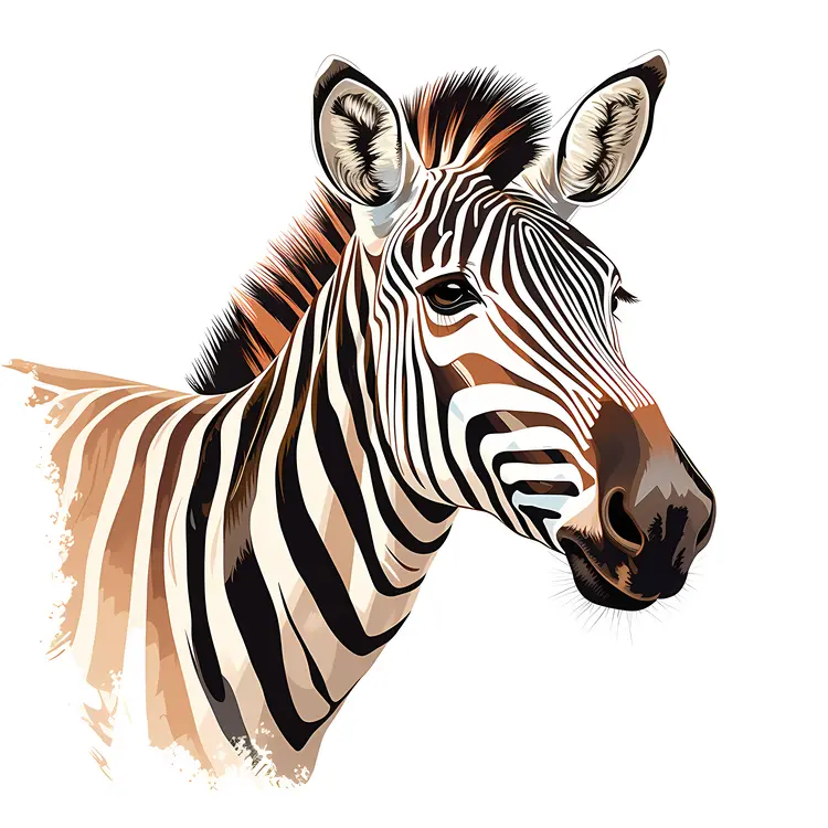 Zebra Portrait Illustration