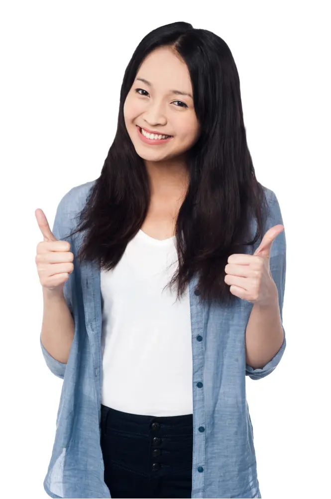 Smiling Woman Giving Thumbs Up