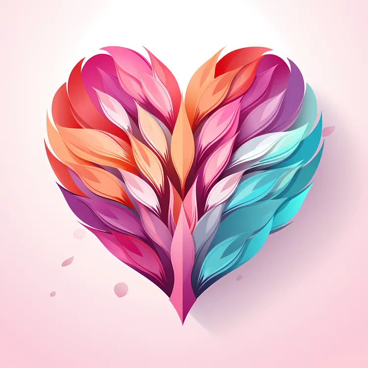 Vibrant Feather Heart