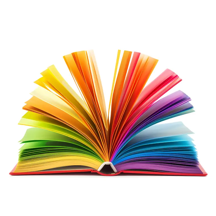 Open Book with Rainbow Pages