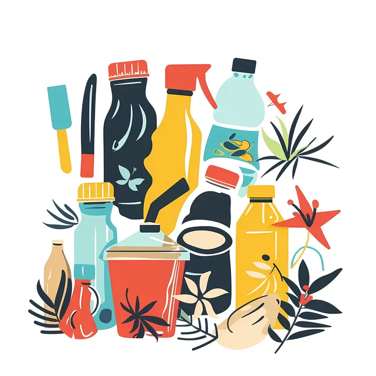 Various Plastic Containers and Waste