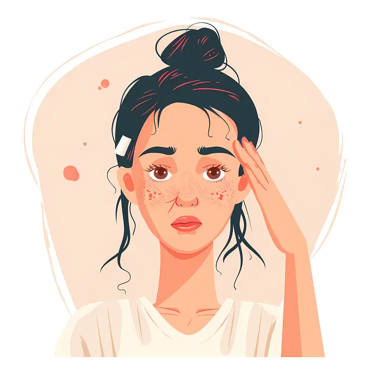 Sad Girl with Acne