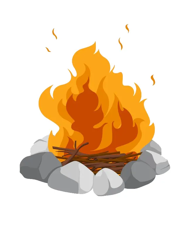 Campfire with Rocks and Sticks