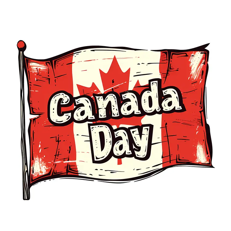 Canada Day Celebration with Waving Flag