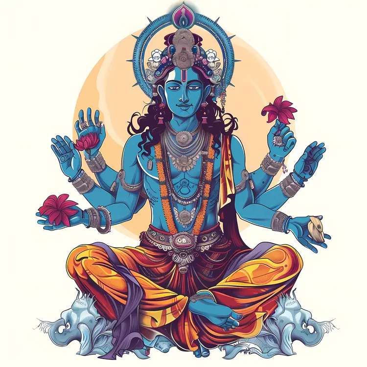 Divine Hindu Deity Illustration