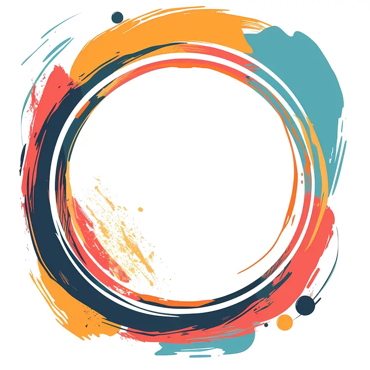 Vibrant Colorful Brush Stroke Circle