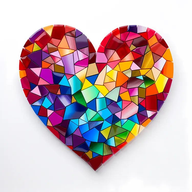 Mosaic Colorful Abstract Heart