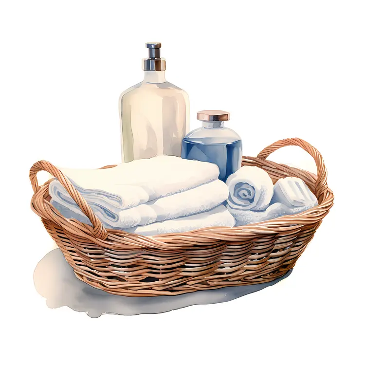 Basket with Toiletries and Towels