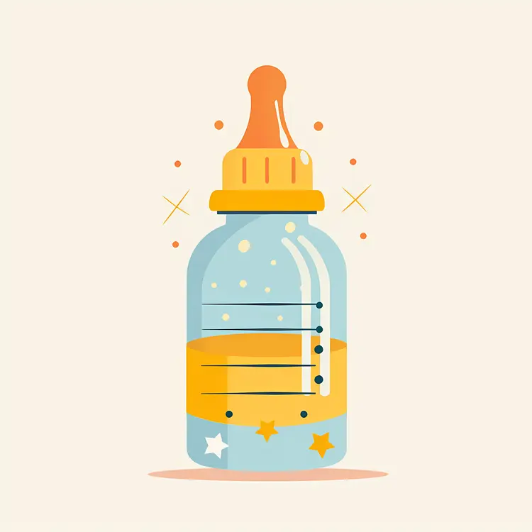 Cute Baby Bottle Illustration