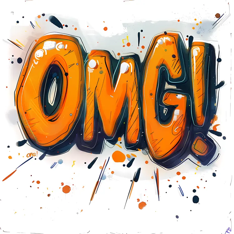 Orange OMG Comic Text