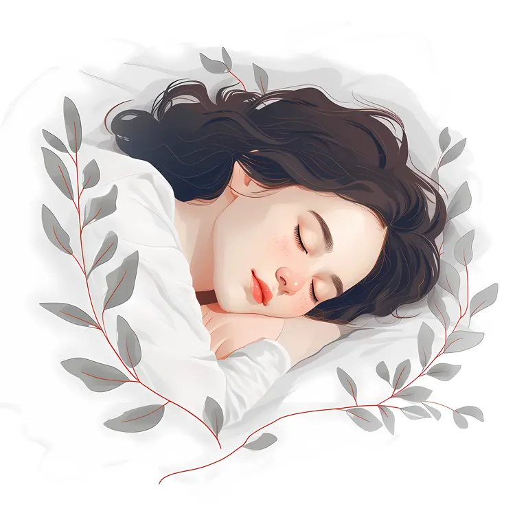 Sleeping Girl with Leafy Surroundings