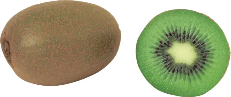 Whole and Sliced Kiwi Fruit