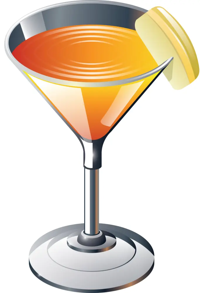 Martini Glass with Orange Slice