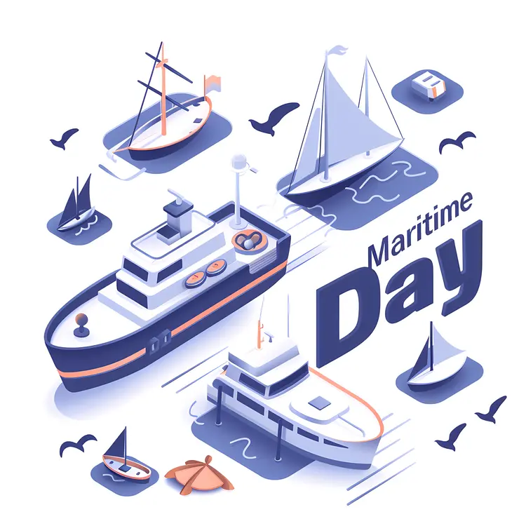 Maritime Day Boats Illustration