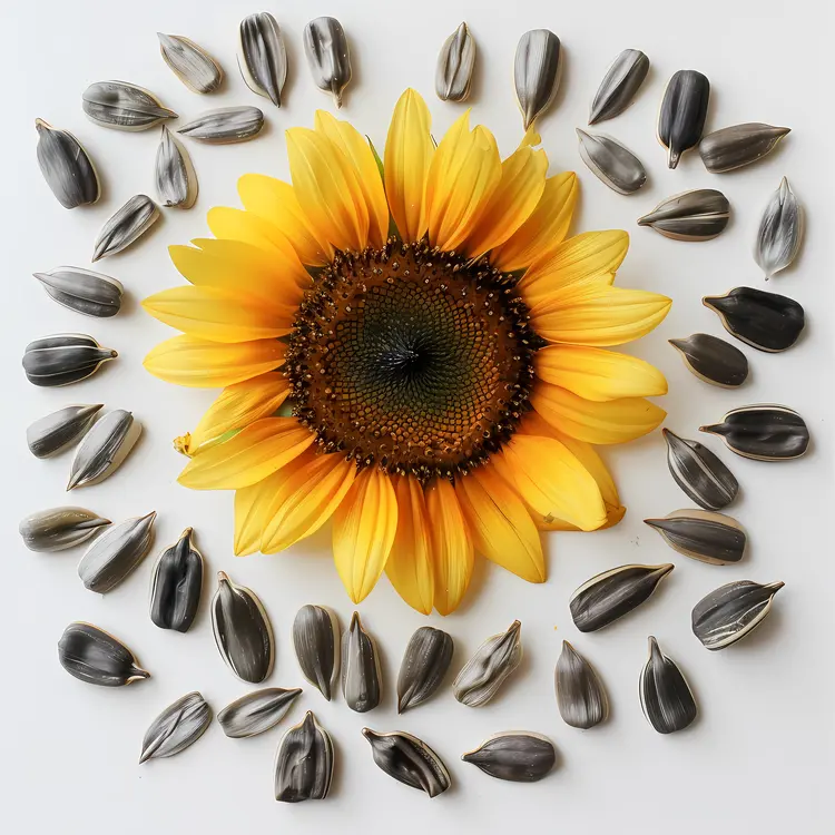 Sunflower with Seeds Arranged in a Circle