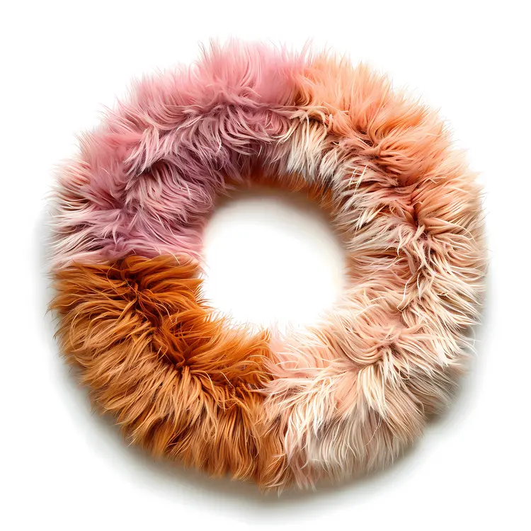 Colorful Furry Wreath Decoration