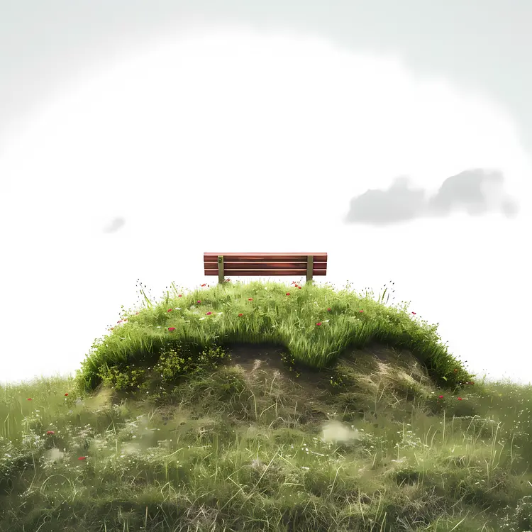 Lonely Bench on a Hill