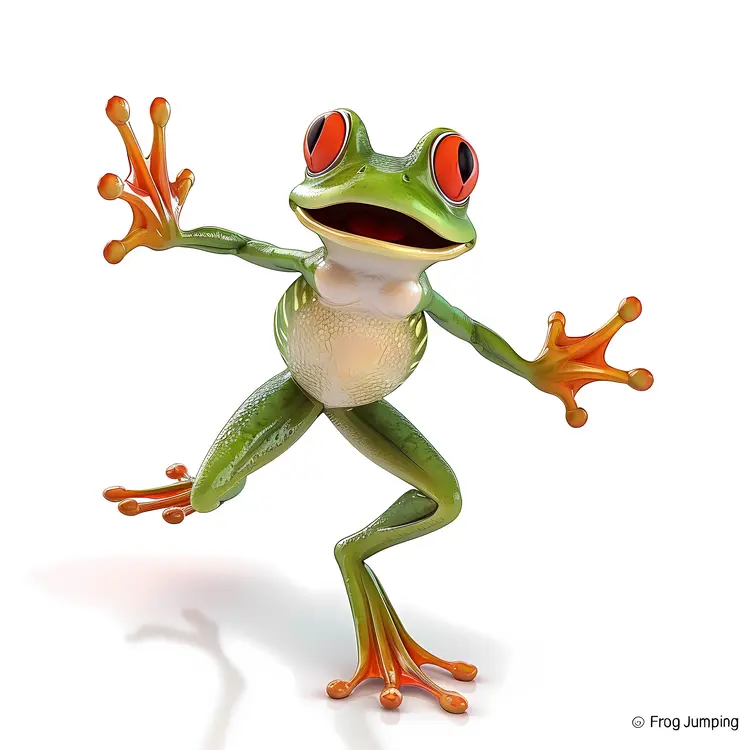 Cartoon Frog Jumping
