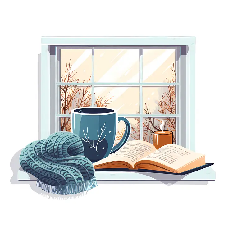 Warm Coffee and Book by the Window
