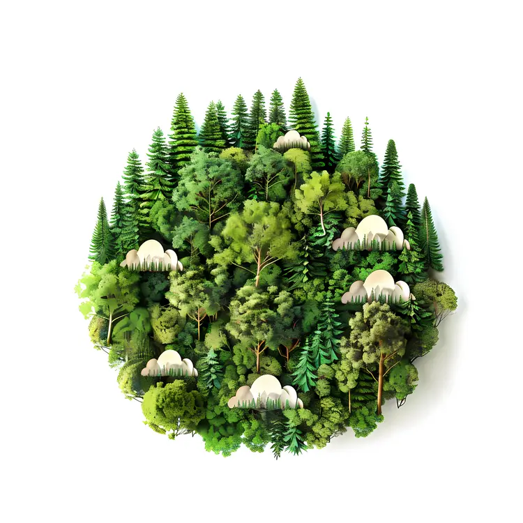 Lush Green Forest Illustration