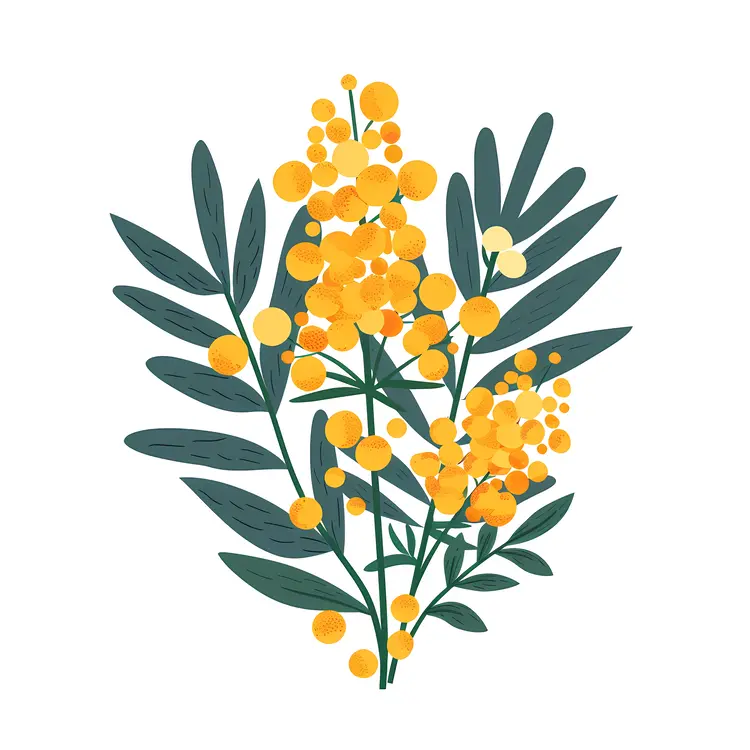 Yellow Flowers with Leaves
