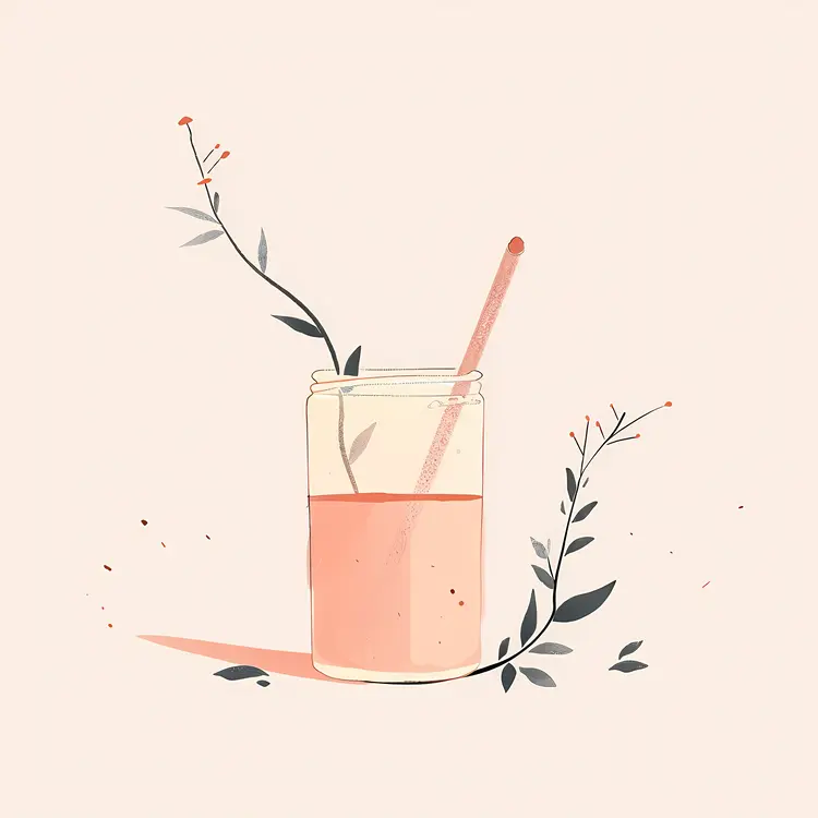 Pink Drink with Floral Decoration