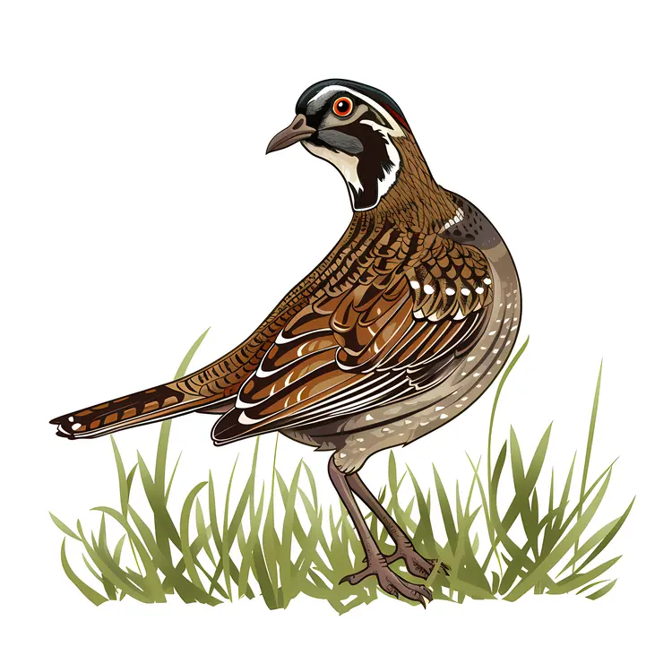 Brown Bird in Grass