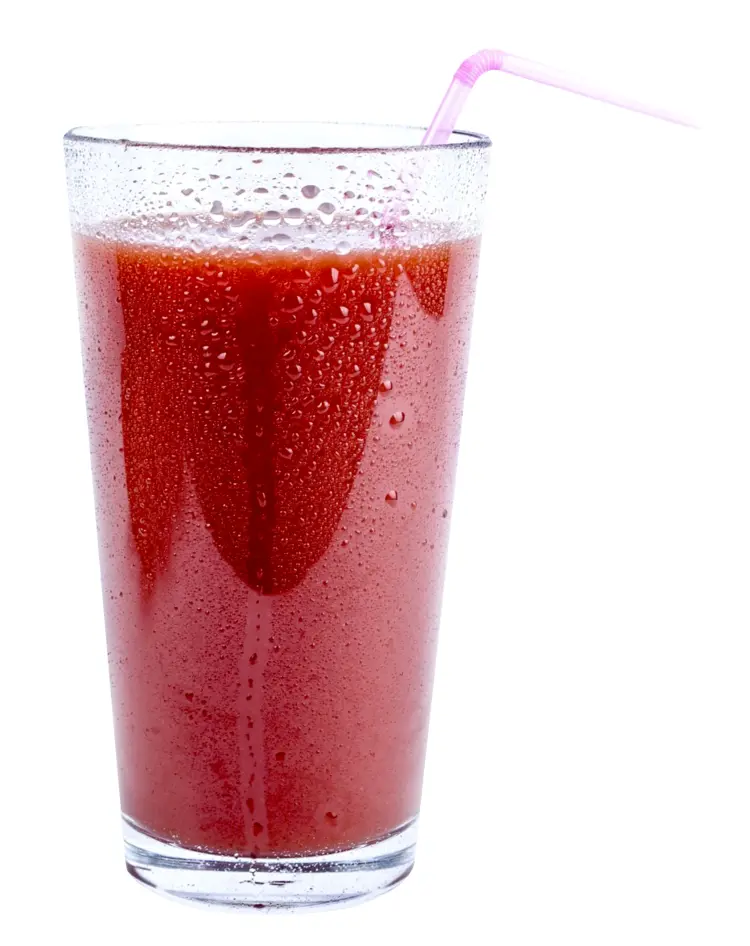 Refreshing Glass of Juice with Straw