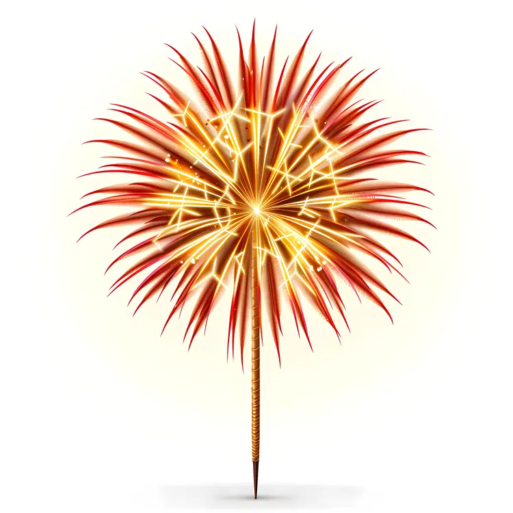 Red and Yellow Firework Sparkling in the Night Sky